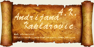 Andrijana Kaplarović vizit kartica